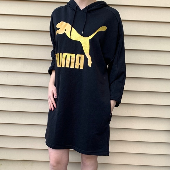 black and gold puma dress